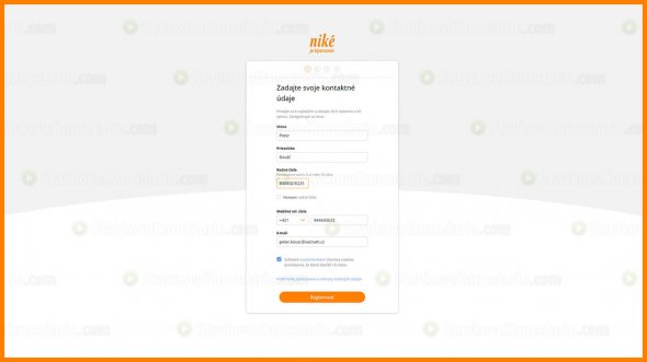 Začiatok registrácie na nike.sk