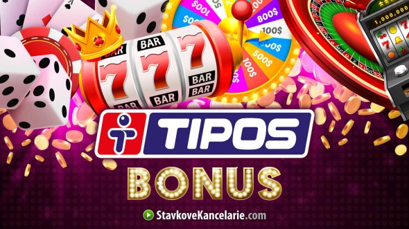 Banner Tipos casino bonus s kasínovou grafikou (sloty a ruleta)
